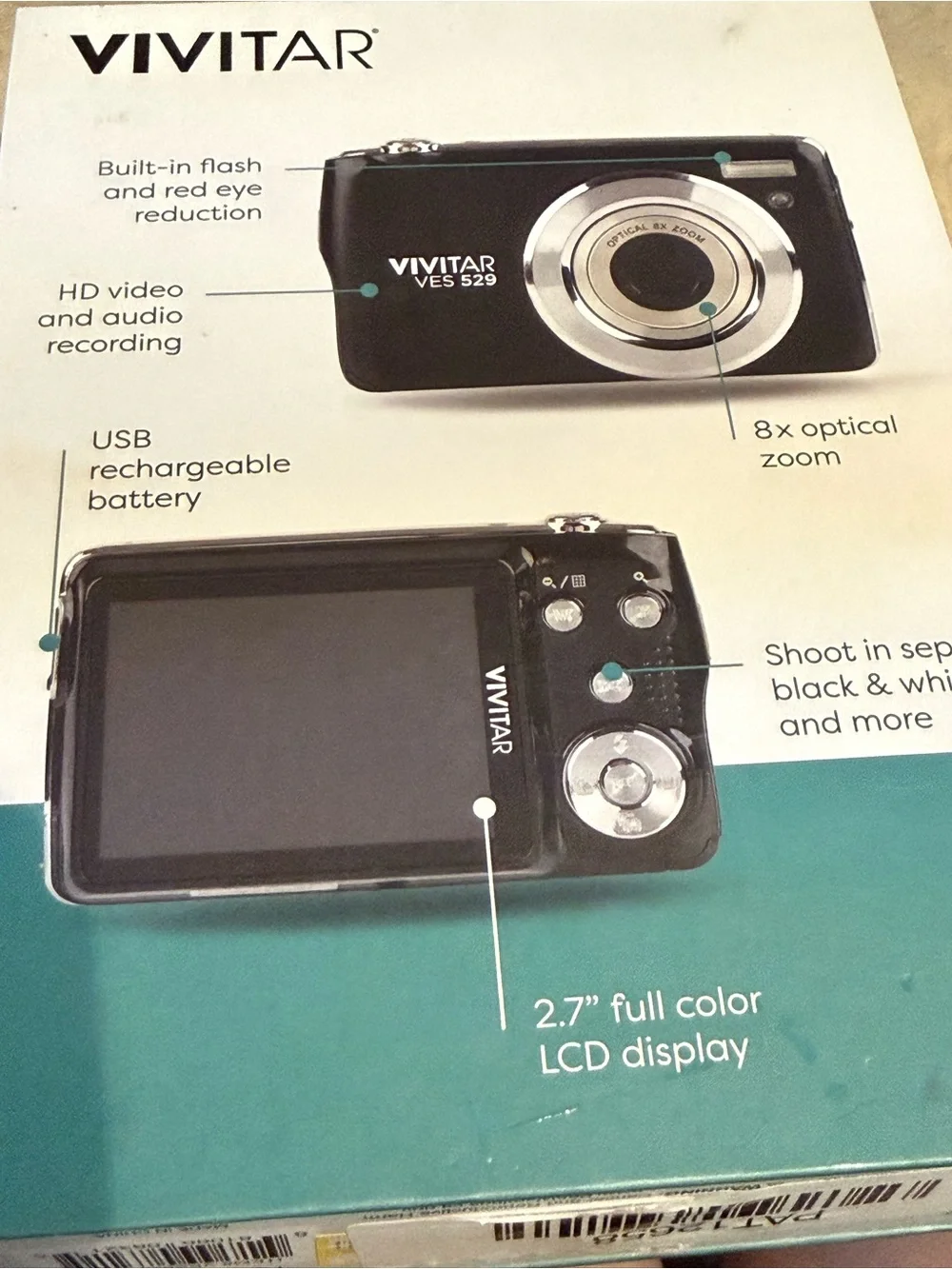 Vivitar VES529 Black Digital Camera with 8x Optical Zoom